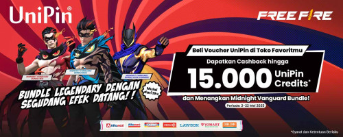 Beli Voucher UniPin di Toko Favoritmu, Dapatkan Cashback 15rb dan Bundle Legendary dengan Segudang Efek Datang!!